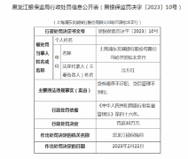  因贷前侦查不尽职、贷后管理不到位 浦发银行哈尔滨松北支行被罚30万元 