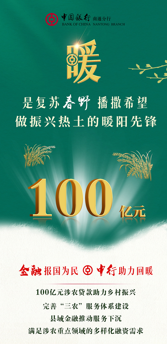  中国银行南通分行推出八大举措740亿元信贷计划支持南通经济运行率先整体好转 