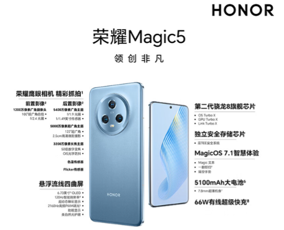 3999元起！荣耀Magic5系列正式开售 京东“先人一步”购机可享24期免息