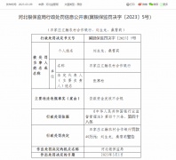  石家庄汇融农村合作银行因贷款资金发放不合规被罚40万 