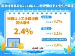 国家统计局：1-2月份规模以上工业增加值增长2.4%