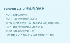 蔚来智能系统Banyan 1.3.0正式发布