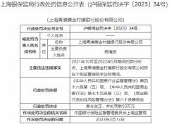  上海青浦惠金村镇银行违法被罚 大股东为泉州农商行 