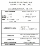  快讯！马上消费金融领100万元罚单 