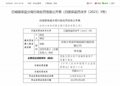  吉林大安农商银行被罚50万：因贷款五级分类不准确等 